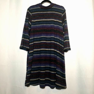 Emma & Michele Mock Neck Striped Sweater Dress Size 2X